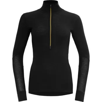 Dámské síťované merino triko na zip DEVOLD Wool Mesh 190 Zip Neck Wmn, Caviar - XL