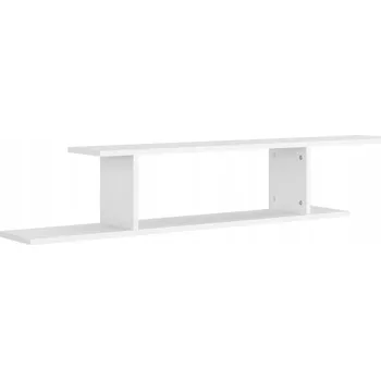 police Bílá závěsná police na zeď pod televizi 125 x 18 x 23 cm