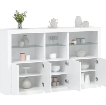 Příborník do zásuvky Příborník s LED osvětlením bílý 162 x 37 x 100 cm - 8721012261273