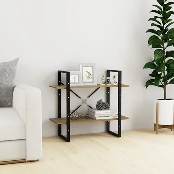 Knihovna Knihovna se 2 policemi 80 x 30 x 70 cm masivní borovice - 8720286567456