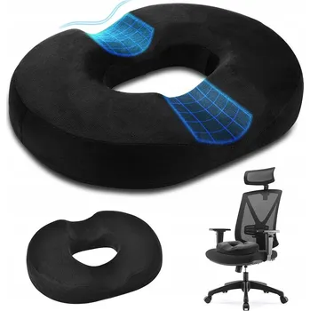 Polštář ČERNÝ POLŠTÁŘ DO AUTA A KOČÁRKU S ERGONOMICKÝM TVAREM DONUT