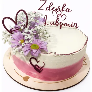 Svatební dekorace Set zápichu na dort - Plexisklo