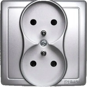 Elektrická zásuvka Elektrická Zásuvka nástěnná Kontakt-simon stříbrná