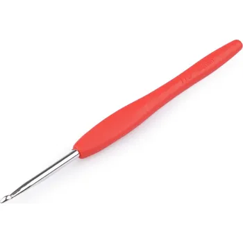 Galanterie Háček na háčkování se silikonovou rukojetí vel. 4 mm náhodná barva 1 ks