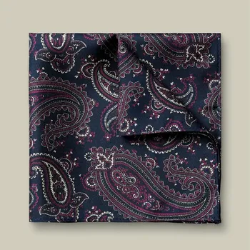 Charles Tyrwhitt Silk Paisley Pocket Square — Ink Blue