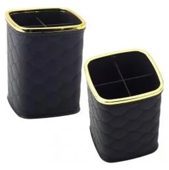 Set školních potřeb Organizer na pędzle 4 przegrody czarny 12x9,5cm