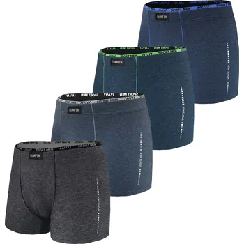 Boxerky FANNIFEN Pánské bavlněné boxerky G5182 - 4 ks v balení Velikost: 3XL