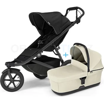 Kočárek Thule Urban Glide 3 Black s magnetickou sponou 2025 + korbička Soft Beige