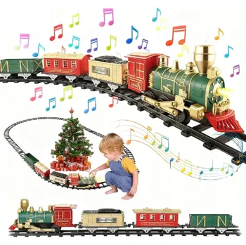 Vláček a vláčkodráha ELEKTRICKÁ VLÁČKODRÁHA PRO DĚTI SNADNÁ MONTÁŽ SE ZVUKY A SVĚTLY