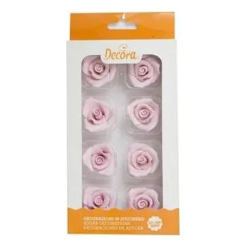 Cukrové růže růžové 8ks - Decora | Skvělé pro Váš domácí dort