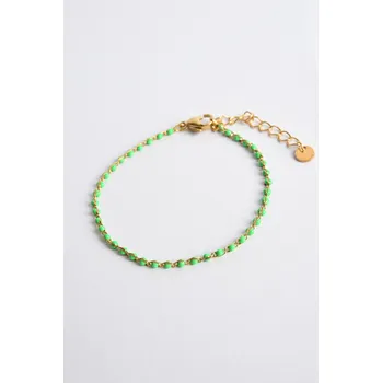 Náramek SVĚŽÍ TENKÝ KORÁLKOVÝ NÁRAMEK ZELENÝ PECA del SOL