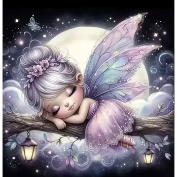 Diamantové malování Diamantové malování - Spinkající víla