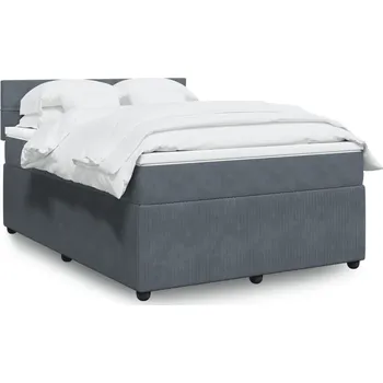 Postel Box spring postel s matrací tmavě šedá 160x200 cm samet - 8721102749650