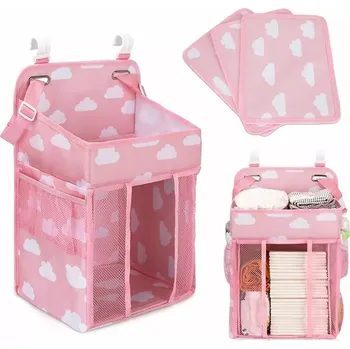 Růžový organizér na dětskou postýlku