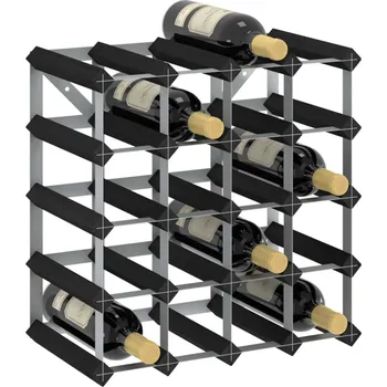 Stojan na víno Stojan na víno na 20 lahví černý masivní borové dřevo - 8720286204337