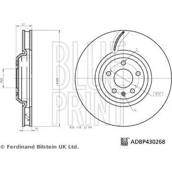 Brzdový kotouč Brzdový kotouč BLUE PRINT ADBP430268