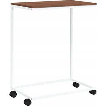 Konferenční stolek Bílý a hnědý odkládací stolek C 55 x 35 x 70 cm