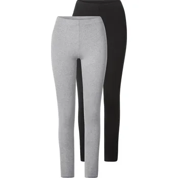 Dámské legíny esmara® Dámské legíny s BIO bavlnou, 2 kusy (černá/šedá, XL (48/50))
