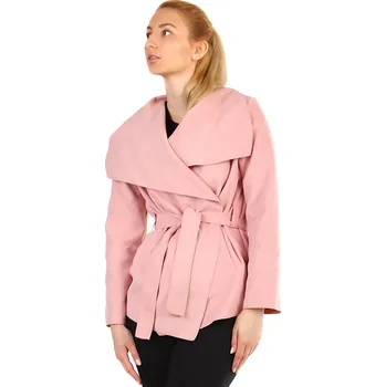 Dámský kabát TopMode Krátký jednobarevný zavinovací dámský kabát 209145