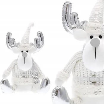 Obraz Vánoční dekorace Springos Sob 37 cm bílá