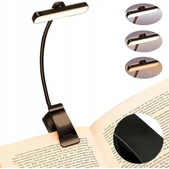 Lampička USB LAMPičKA NA ČTENÍ KNIH NOČNÍ LAMPA S KLIPEM ŠETRNÁ K OČÍM 24LED