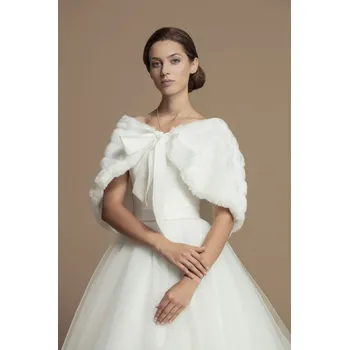 Dámské pončo TopMode Kožešinová pelerína 983768