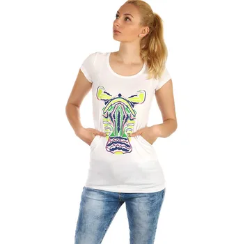 Dámské tričko TopMode Prodloužené dámské triko s kapsami 220695