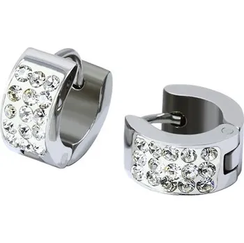 Náušnice TopMode Malé kroužky s kamínky chirurgická ocel 702361