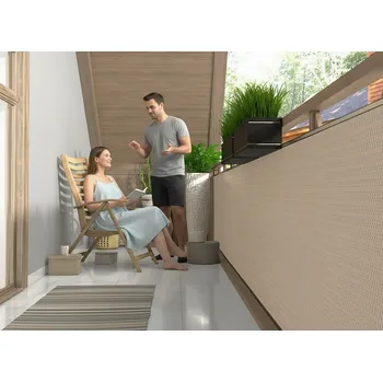 Krycí plachta Balkonová ratanová zástěna MALMO, béžová, výška 100 cm šířka různé rozměry 1300 g/m2 MyBestHome Rozměr: 100x100 cm