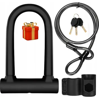 Zámek na kolo ZÁMEK NA KOLO ZABEZPEČENÍ KOLA SILNÝ LANKOVÝ ZÁMEK KLÍČ DRŽÁK