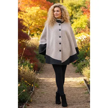 Dámské pončo TopMode Propínací vlněná pelerína 727363