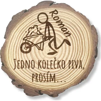 Podtácek GRAVENO Dřevěný podtácek „Pivní kolečko" - vlastní jméno