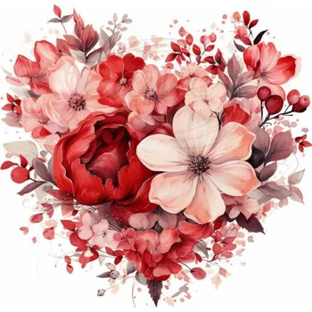 Textilní nažehlovací páska Dante Nažehlovačka Puget srdce - 6 x 6 cm