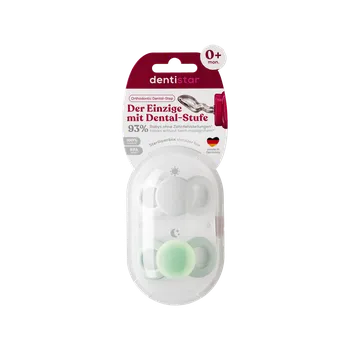 Dentistar ortodontické dudlíky 0-6 měsíců, šedo-zelené