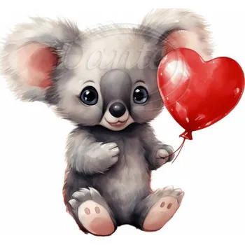 Textilní nažehlovací páska Dante Nažehlovačka Koala s balónkem srdce,6