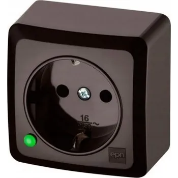 Elektrická zásuvka Elektrická Zásuvka nástěnná Elektro-Plast hnědá
