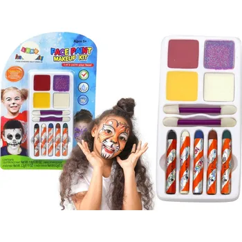 kreativní sada SADA NA MALOVÁNÍ OBLIČEJE A TĚLA BARVY GLITRY PASTELKY PRO DĚTI