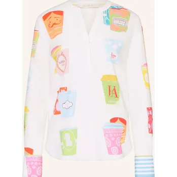 Dámská halenka Herzens Dámská Hedvábná Halenka, bílá / růžová / tmavě modrá, 34