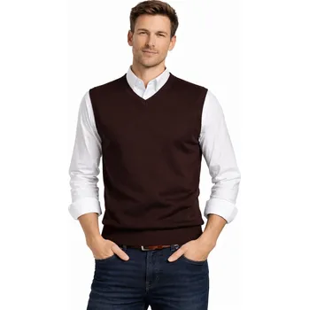 Pánský svetr Pánský vlněný svetr bez rukávů vesta pulovr vesta pánská L