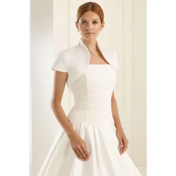 Bianco Evento Taftové bolerko na šaty na romantickou svatbu 890942