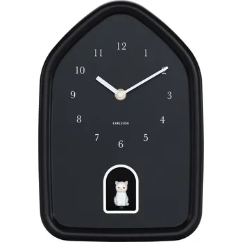 Hodiny Karlsson, Nástěnné hodiny Modern Kitty, černé - Formadore