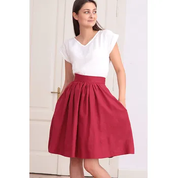 Dámská sukně Lotika Lotika 100 % lněná áčková sukně krátká 948523