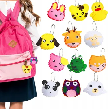 kreativní sada SADA NA ŠITÍ PRO DĚTI 12 PŘÍVĚSKŮ KREATIVNÍ VYŠÍVÁNÍ A TVOŘENÍ