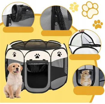 Obraz SKLÁDACÍ KOTEC PRO ZVÍŘATA PSA KOČKU KRÁLÍKA LEHKÁ VODĚODOLNÁ TEXTILNÍ