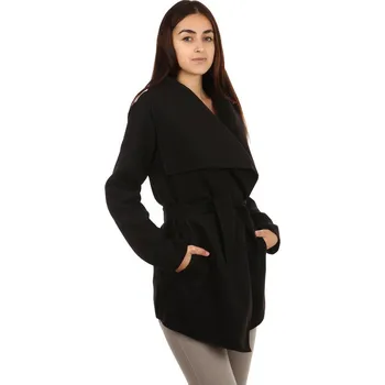 Dámský kabát TopMode Krátký jednobarevný zavinovací dámský kabát 703633
