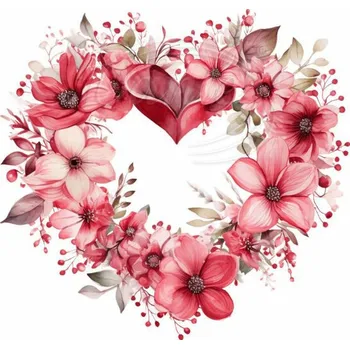 Textilní nažehlovací páska Dante Nažehlovačka Květinové srdce 2,6