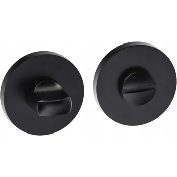 Dveřní kování Štítek kulatý rozeta pro WC kliku VDS R68F BIS černá 49-0617