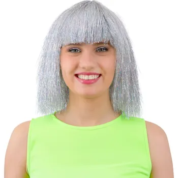 Karnevalová paruka Party paruka krátké stříbrné vlasy univerzální
