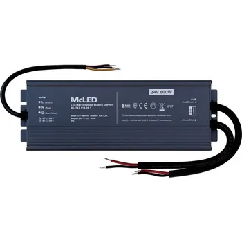 spínaný zdroj MCLED ZDROJ NAPÁJ. 600W DC24V 25A IP67 HLINÍK ML-732.113.39.1