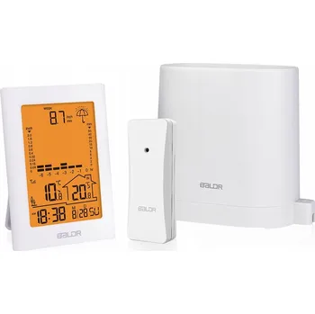 Meteostanice Meteostanice BALDR B0341, Měřič Deště, Hodiny s Budíkem a Snooze, Teploměr, Bílá